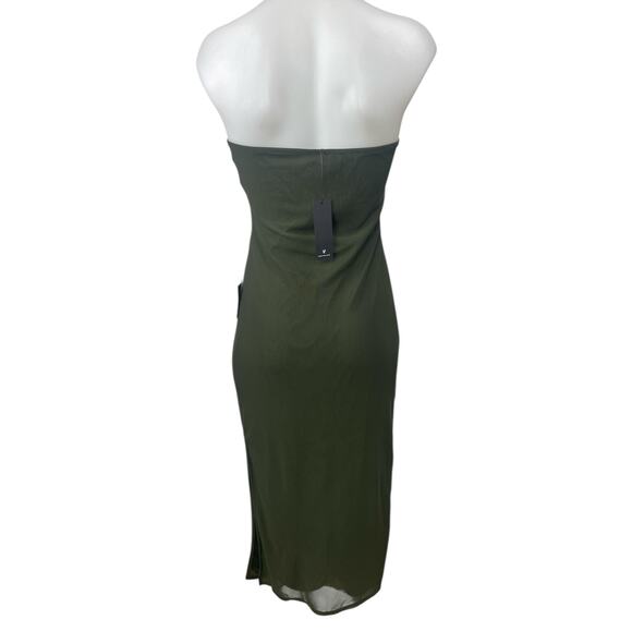 NEW Lulus Women's Green Strapless Sleeveless Midi Bodycon Tank Tube Dress Size L - Picture 2 of 4